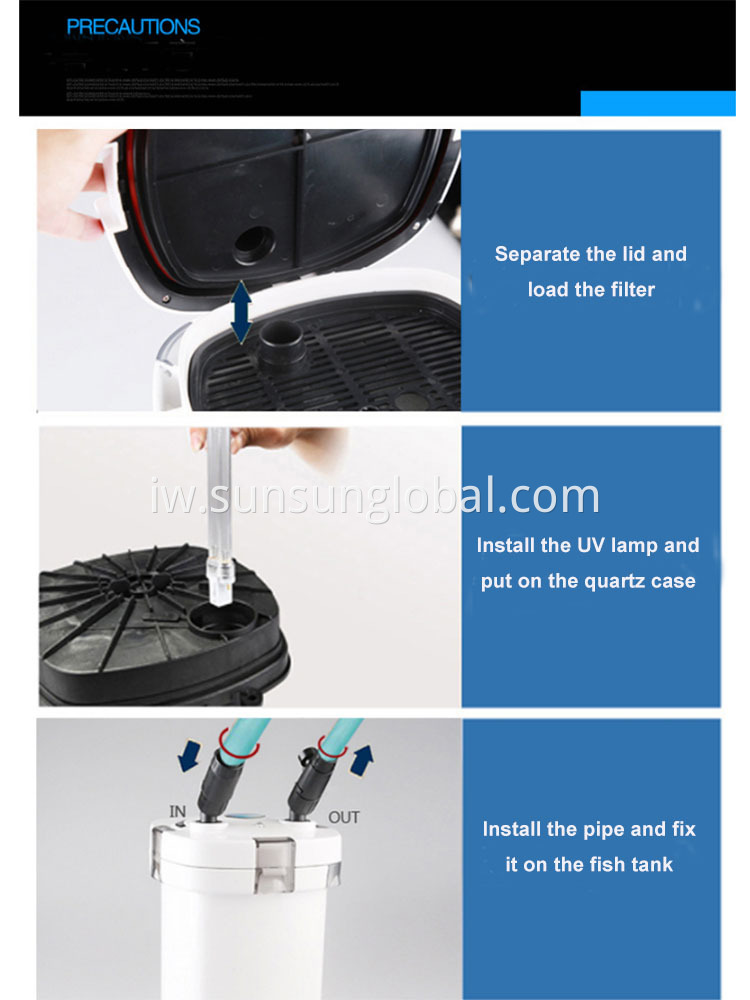 מיכל מסנן מים של Sunsun Outside